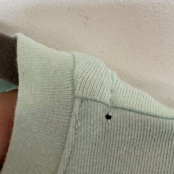 🧣Denim & Co. Mint Green Top w/ Lace 3/4 Length Sleeves Large Casual GUC - Picture 9 of 9